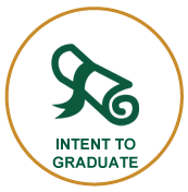 Icon of a Graduation Certificate with text intent to Graduate 