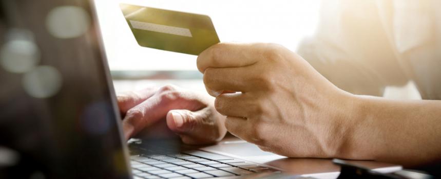 Image of a person doing an Online transaction