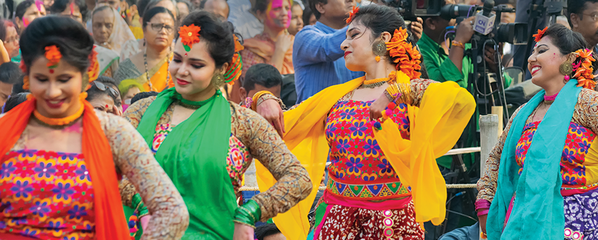 Dancers at a festival in Kolkata India