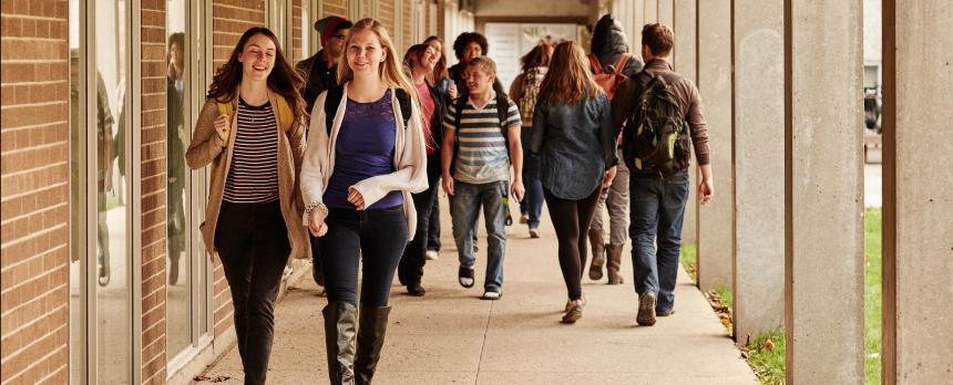 Image of Students in Passage in Campus 